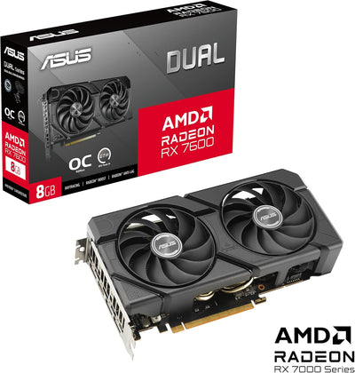 ASUS Dual Radeon RX 7600 EVO OC Edition 8GB GDDR6 Gaming Grafikkarte (AMD Radeon RX7600, PCIe 4.0, 1