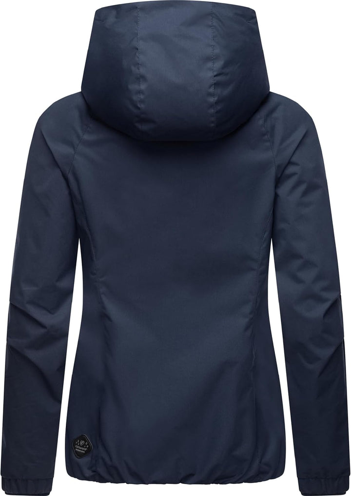 Ragwear Damen wasserdichte Übergangsjacke leichte Jacke kurz mit Kapuze Dizzie Intl XS-6XL, Navy024
