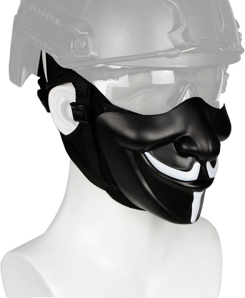 Airsoft Schädel Halbe Gesichtsmaske Balaclava Maske Set, Eine Ideale Maske Für Halloween Cosplay Kos