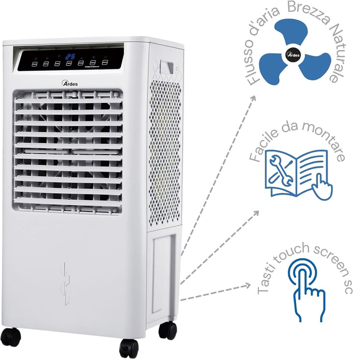 ARDES - AR5R14 Verdunstungskühler mit Ionisator mit 3 Luftstrom-Geschwindigkeiten, Nachtbrise- und N