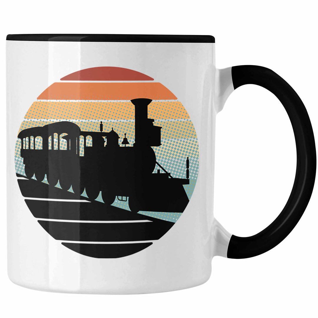 Trendation - Lustige Eisenbahn Tasse für Eisenbahner Geschenk Vintage Grafik (Schwarz), Schwarz