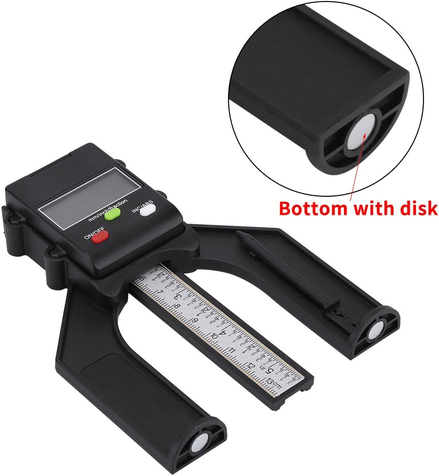 Digital Tiefenmesser Höhenmessgerät 0-80mm Profiltiefenmesser mit Ziffernanzeige und selbsthaltenden