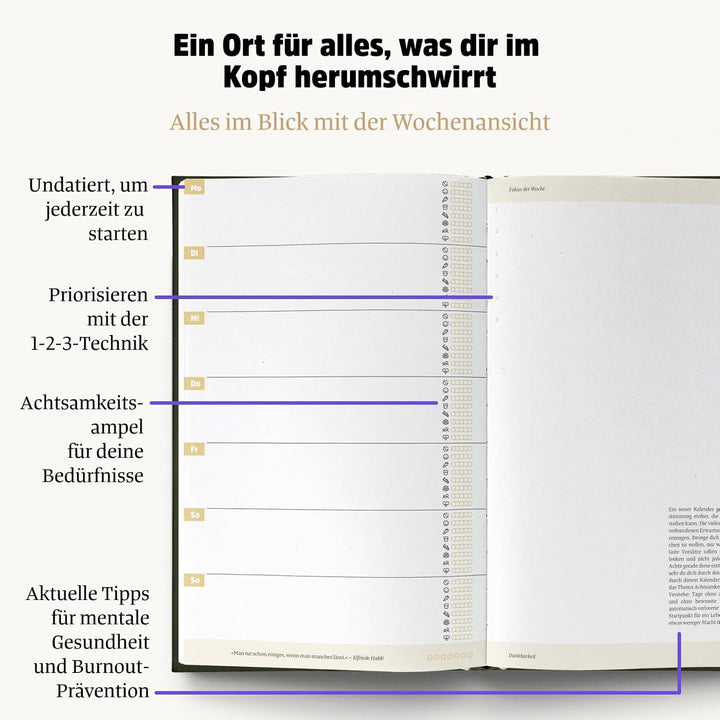 Ein guter Plan Zeitlos – Ganzheitlicher Terminkalender für mehr Achtsamkeit und weniger Stress – Und