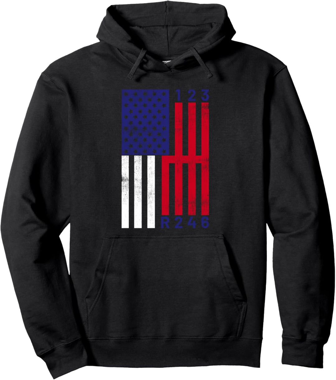 USA Flagge Gangschaltung Mechanikerin Zylinder Mechaniker Pullover Hoodie