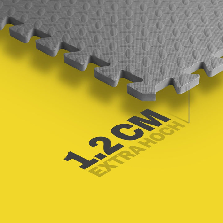 Schutzmatten 52 cm x 52 cm - Extradick 1,2 cm - Set - Gymnastikmatte Bodenschutzmatte Puzzlematte -