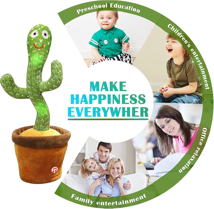 seOSTO Sprechender Tanzender Kaktus Plüschtier, Dancing Cactus Toy, Elektronischer Plüschpuppengesch