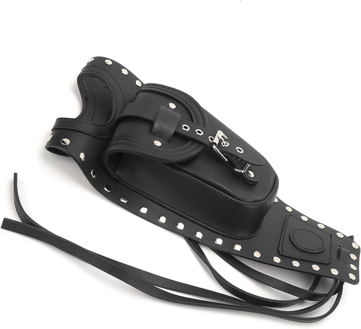 Tankverkleidungstasche, Motorrad-Kraftstofftanktasche, Gastankpolsterabdeckung, Schwarzes Kunstleder