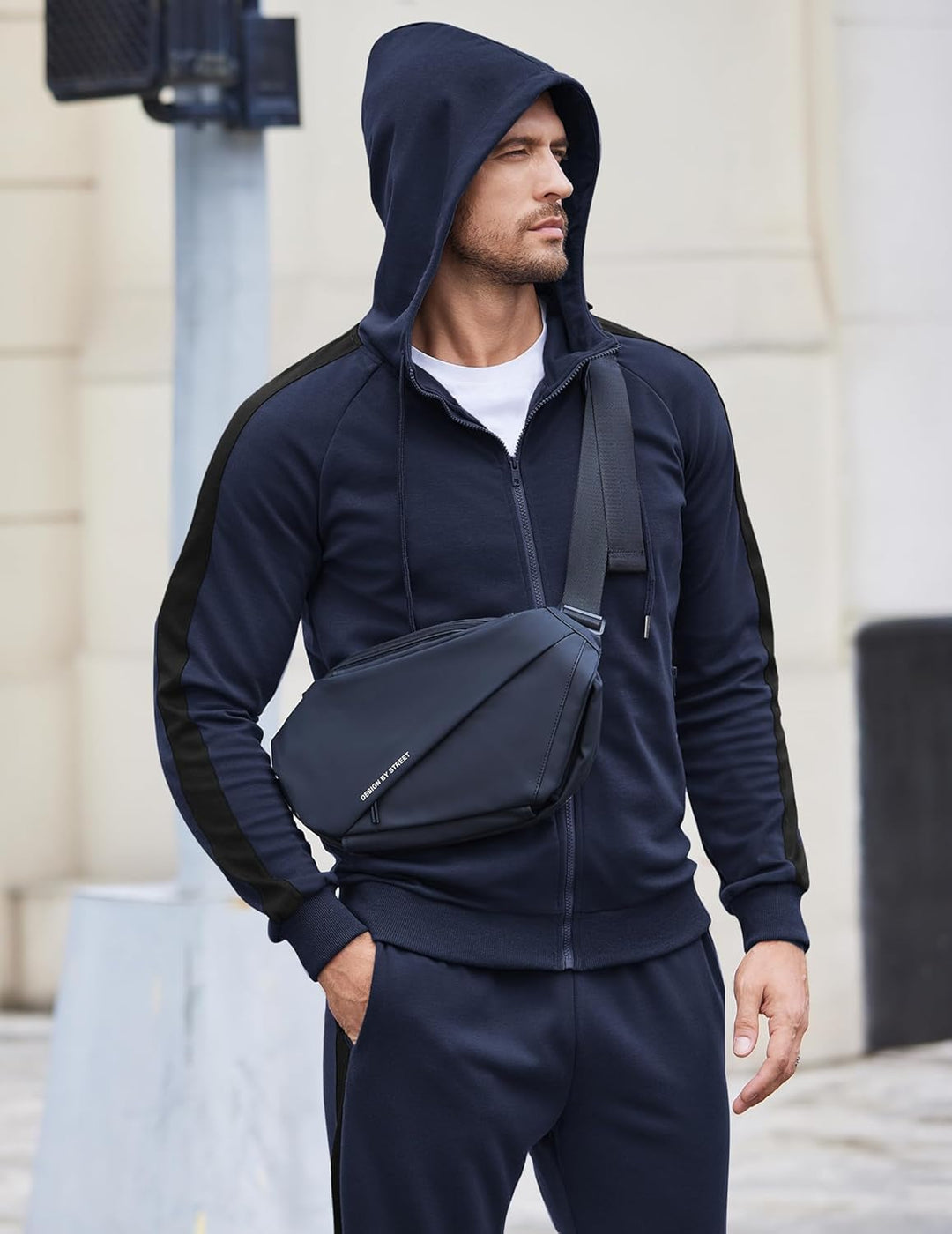 COOFANDY Trainingsanzug Herren Jogginganzug Tracksuit Sportanzug Jogginghose mit Hoodie Kapuze Set L