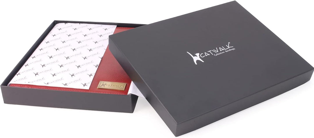 CATWALK COLLECTION HANDBAGS - Vintage Leder - A5 Reissverschluss Konferenzmappe Schreibmappe - ANGEL