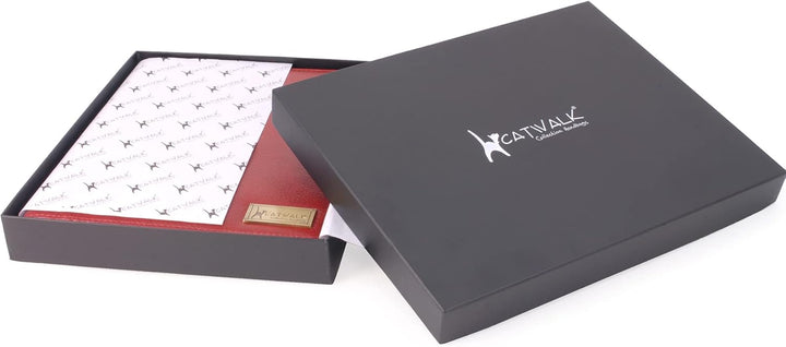 CATWALK COLLECTION HANDBAGS - Vintage Leder - A5 Reissverschluss Konferenzmappe Schreibmappe - ANGEL