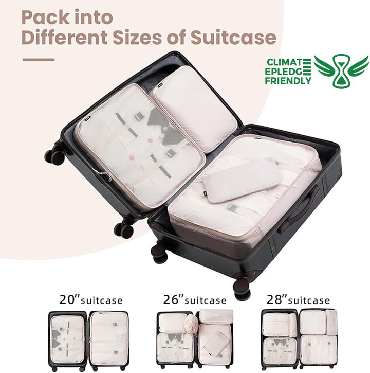 BAGAIL 10er-Set Packwürfel in verschiedenen Grössen Packorganizer für Reisezubehör Handgepäck Koffer