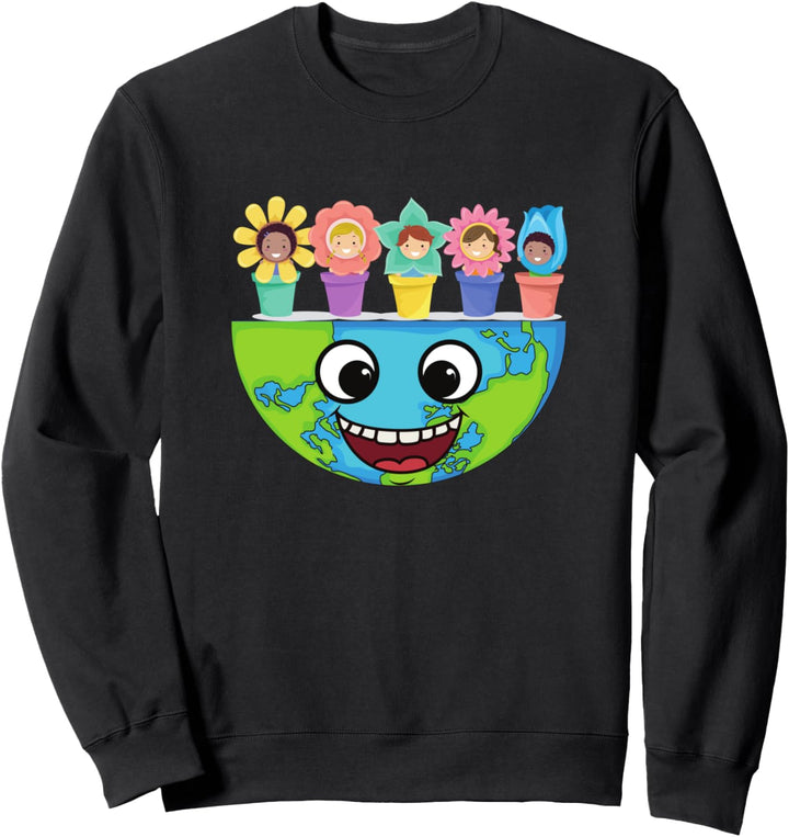 Lustige glückliche Tag der Erde Kinder auf der ganzen Welt Sweatshirt