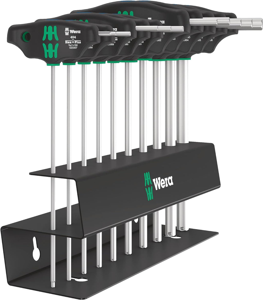 Wera 05023454001 454/10 HF Set Imperial 2, Quergriff-Schraubendreher-Satz, Hex-Plus mit Haltefunktio