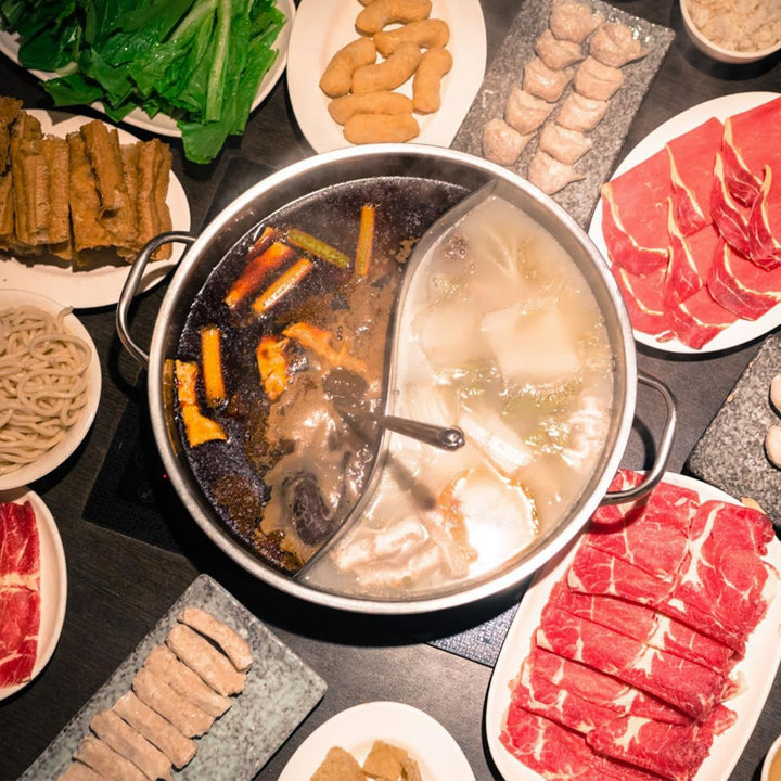 STOBAZA Hot Pot Mit Trennwand Edelstahl 32Cm Doppelseitiger Suppentopf Für Induktionsherd Und Gas Le