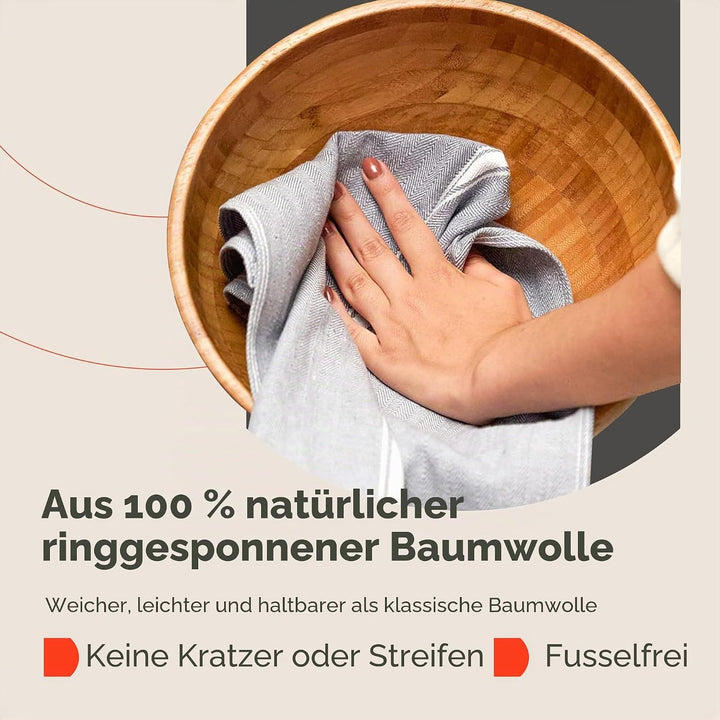 Zeppoli Klassische Küchentücher, 100% natürliche Baumwolle, Wiederverwendbare Waschlappen, saugfähig