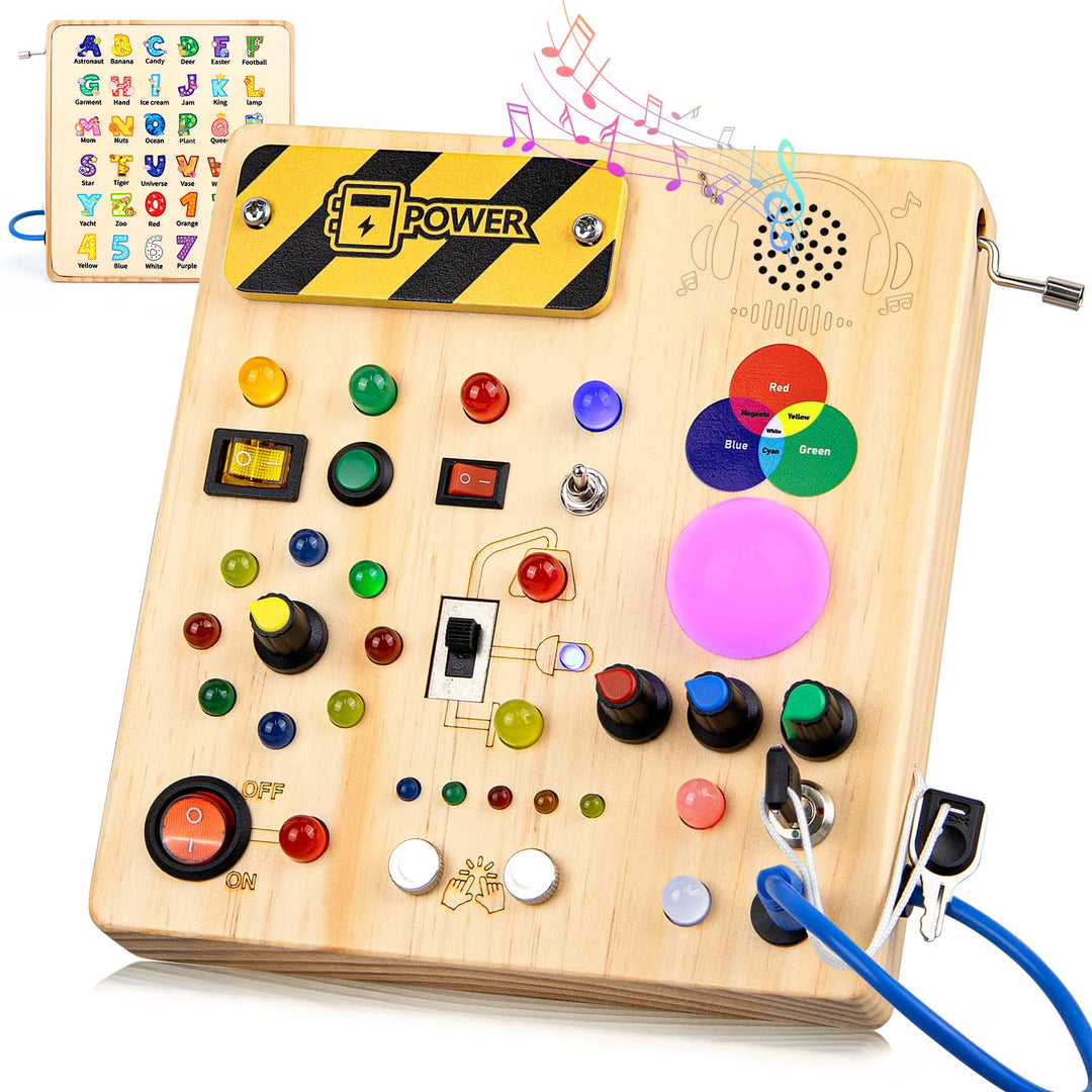 Konijiwa Montessori Spielzeug ab 1 Jahr Busy Board Activity Board Spielzeug ab 2 Jahre Holzspielzeug