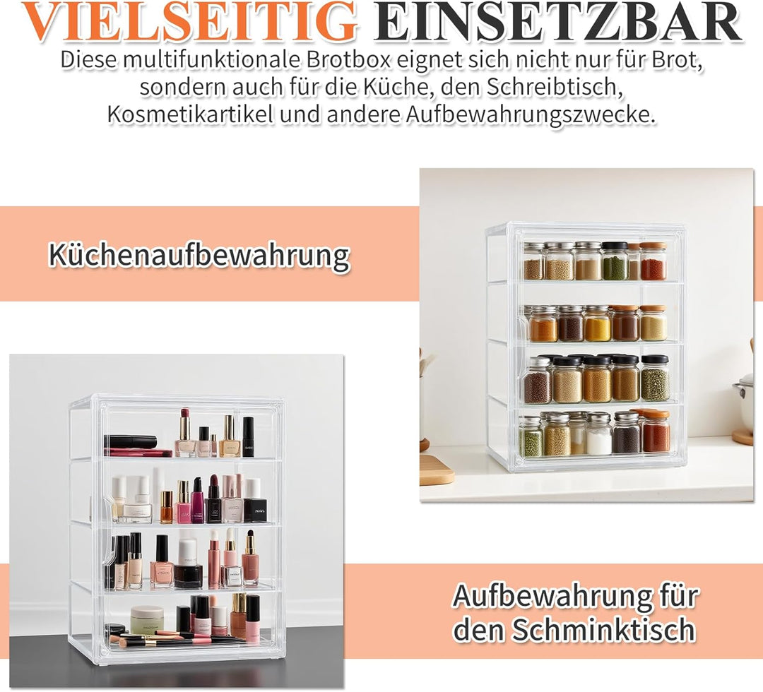 Gute Brotkasten Gross Transparente Brotbox - 4 Schichten Einstellbar Brotaufbewahrungsbox Acrylbox m