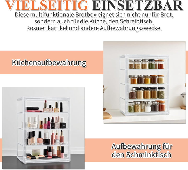 Gute Brotkasten Gross Transparente Brotbox - 4 Schichten Einstellbar Brotaufbewahrungsbox Acrylbox m
