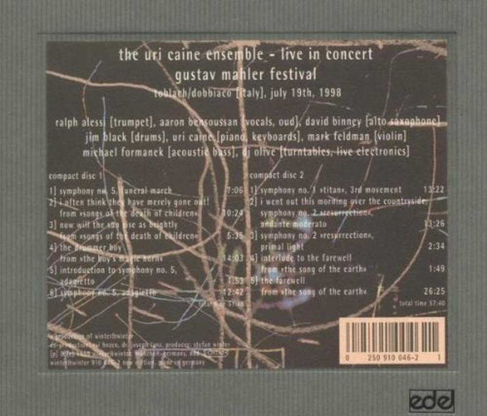 Concert-Gustav Mahler in Toblach, Audio-CD