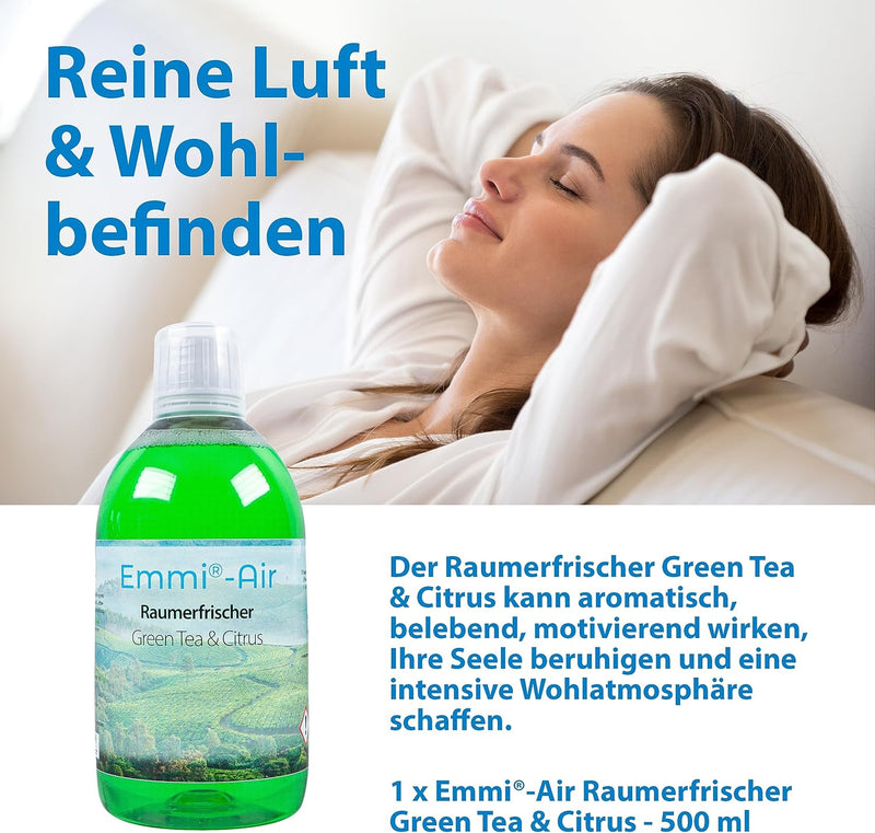 Emmi Air Raumerfrischer Citrus & Green Tea I Wasserlöslicher Raumduft für den Luftreiniger und Luftb