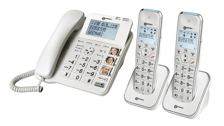 Geemarc Amplidect 295 Combi Duo - Verstärktes Festnetztelefon und zusätzliche Mobilteile mit Anrufbe