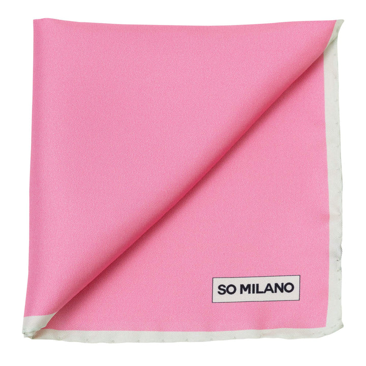 SO MILANO Einstecktuch aus Seide – Einfarbig mit Rand – 100% Seide | Handrolliert | Made in Italy Ro