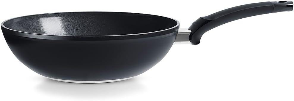 Fissler Ceratal Orbit Black/Aluminium-Wok (Ø 28 cm, 3,7 L) Keramik-Bratpfanne beschichtet antihaften