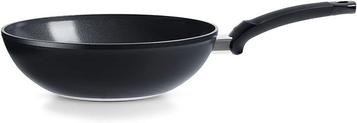 Fissler Ceratal Orbit Black/Aluminium-Wok (Ø 28 cm, 3,7 L) Keramik-Bratpfanne beschichtet antihaften