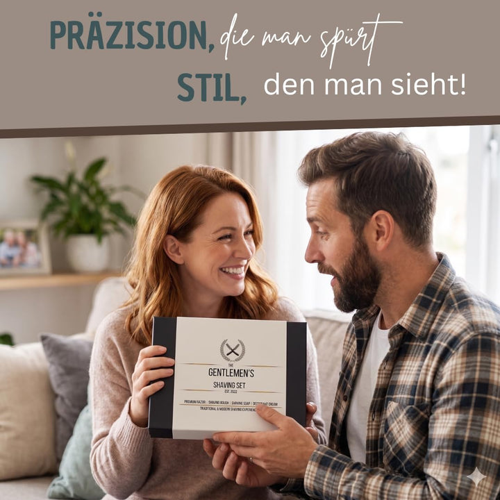 Rasierset Für Manner - Sicherheitsrasierer, Ständer, Schale, Rasierseife, Deo Mouse Creme, Echthaar