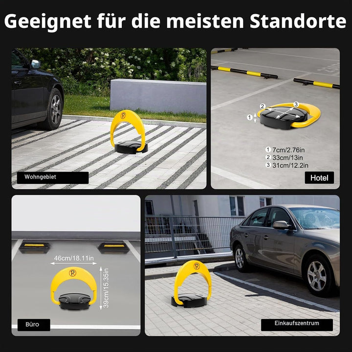 MINRS Parkplatzsperre, Parksperre Klappbar mit Fernbedienung Elektronische Private Sperre Parkplatz