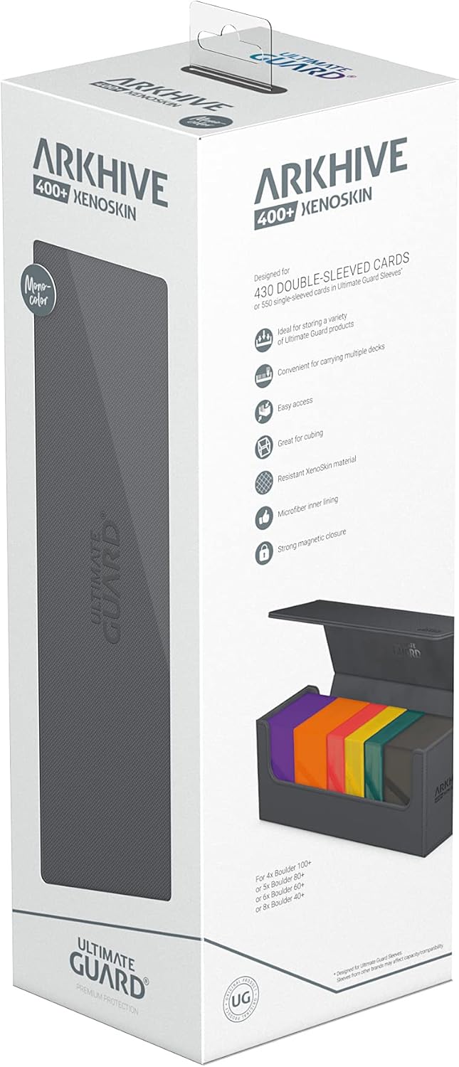Ultimate Guard Arkhive 400+ XenoSkin Monocolor Kartenbox, Arkhive Monocolor 400+:Grau, Grau