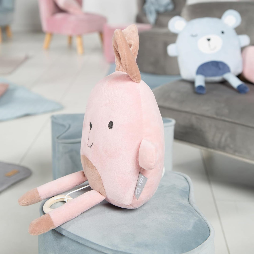 roba Kinderhocker Lil Sofa in Herzform - Bequemer Hocker in blauem Samtstoff - Polstermöbel Pouf für