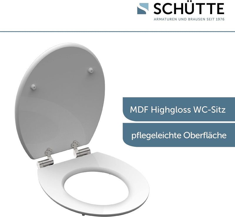 SCHÜTTE 80543 HG MDF-Holzkern High Gloss WC-Sitz OASIS mit Absenkautomatik, Motiv, Oasis