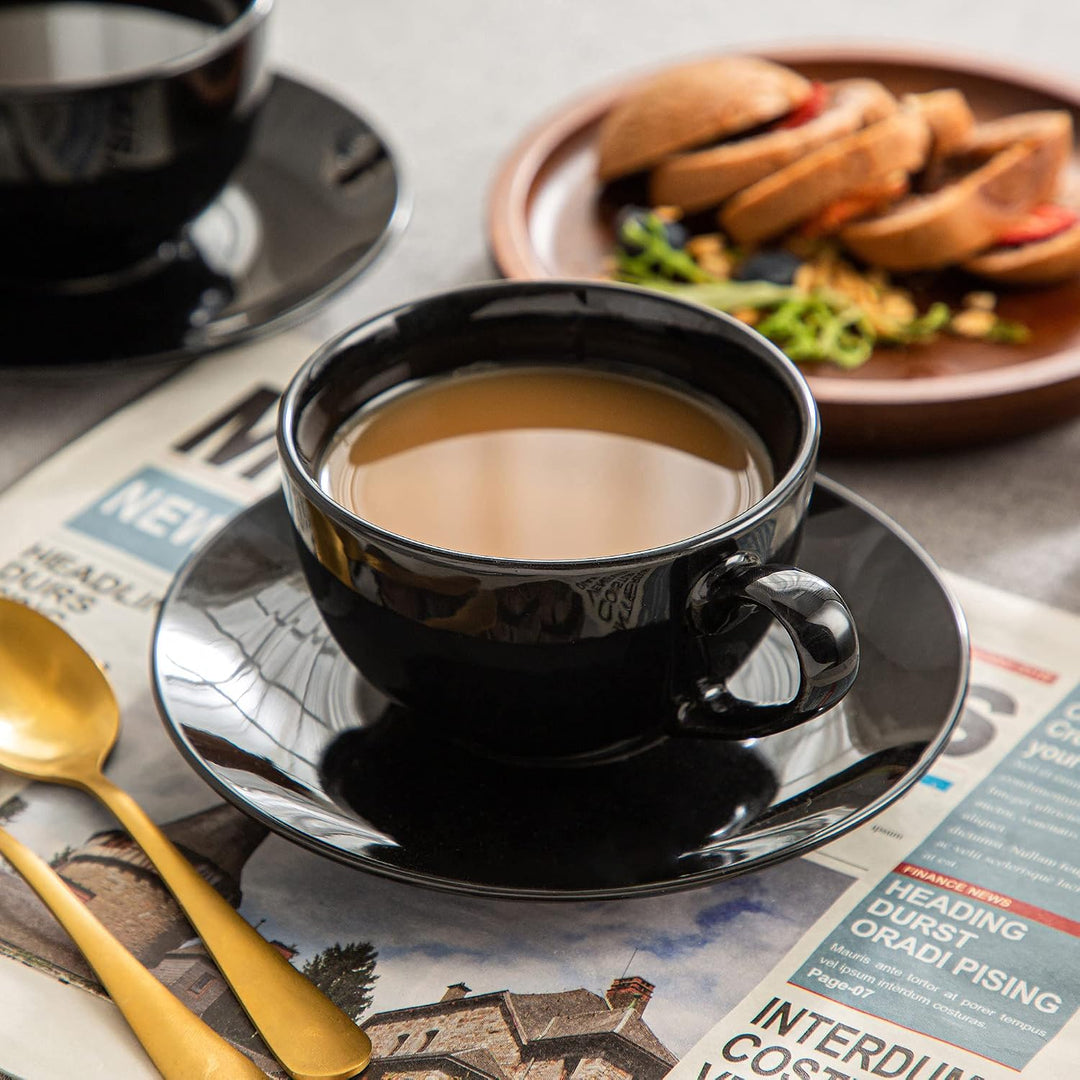 LOVECASA, Serie Sweet, Kaffee-Teeservice aus Porzellan für 6 Personen, Cappuccinotasse 230 ml + Unte