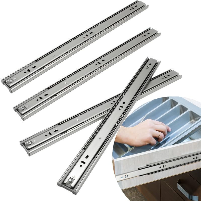 Daromigo Schubladenschienen, Vollauszug 450mm Softclose, Stabiles Schubladen Schienensystem mit kuge