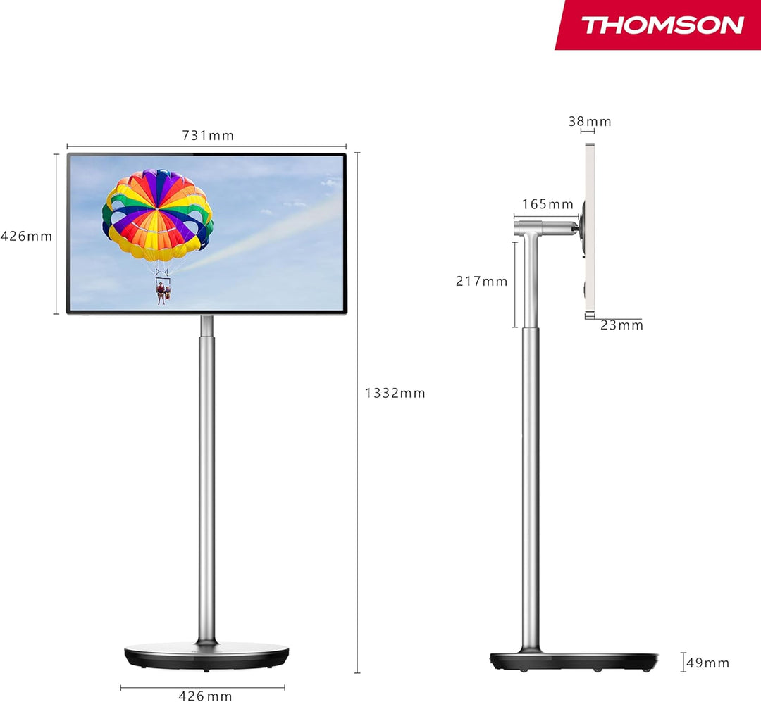 Thomson 32 Zoll (80 cm) Go Plus, 4K UHD (3840 x 2160), Tragbarer Android Fernseher, Sprachsteuerung,