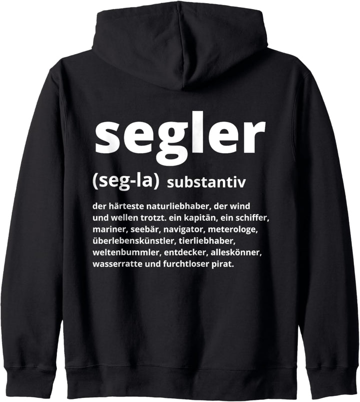 Segler Substantiv Definition eines Seglers für Skipper Kapuzenjacke