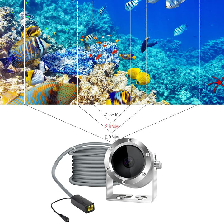 Unterwasserkamera, Aquarium Live Streaming Teich 5MP Kameras mit 32ft Kabel, Kamera
