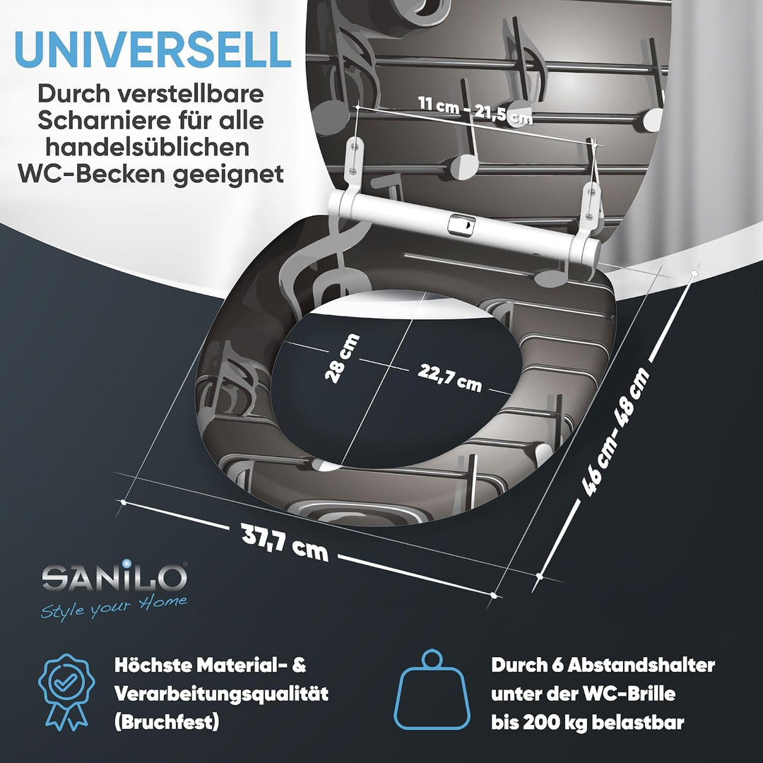 Sanilo WC Sitz mit Absenkautomatik, viele neue Toilettendeckel zur Auswahl, hochwertige Oberfläche,