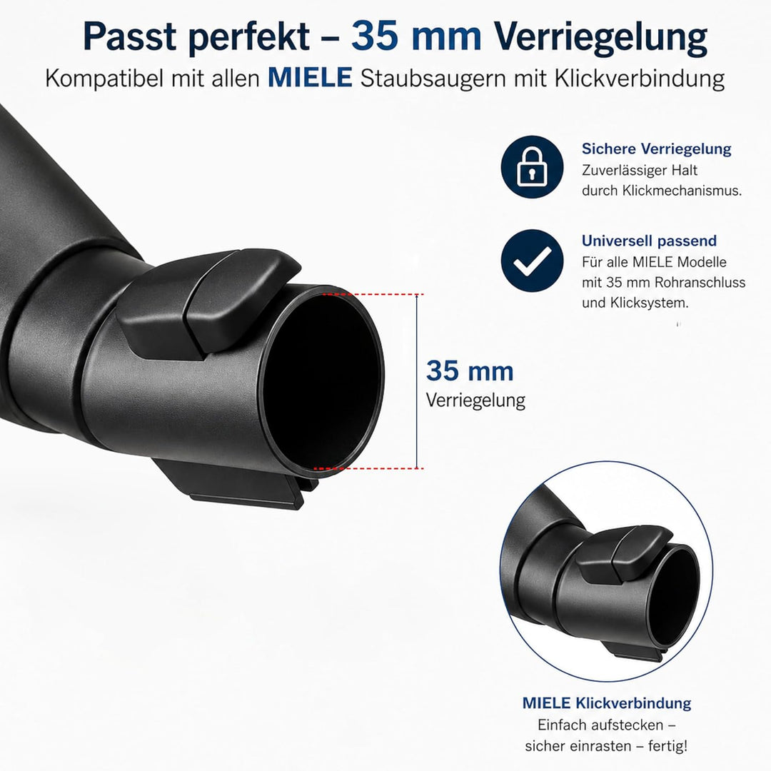 Parkettbürste Düse kompatibel mit Miele Boost CX1 35 mm Parquet Twister XL | DeClean extra breite Pa