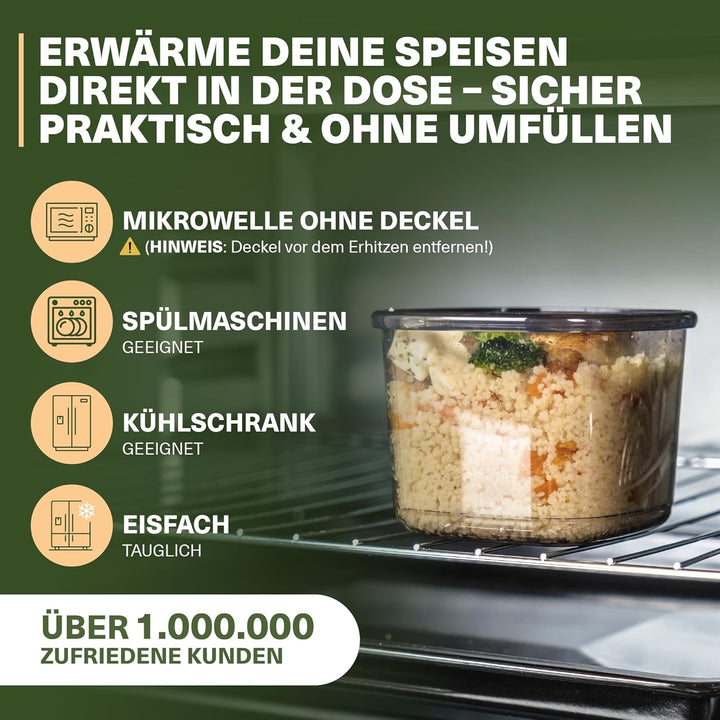 Vorratsdosen mit Deckel Luftdicht, 6er Vorratsbehälter Set BPA-Frei, Vorratsdose zur Müsli Mehl Aufb