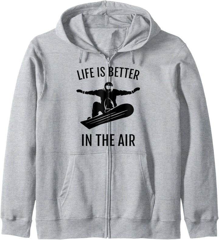 Snowboarding-Geschenk Das Leben ist besser in der Luft Kapuzenjacke