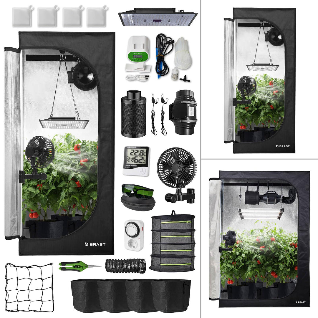 BRAST Growzelt GrowBox | Komplettset inkl. Sonderzubehör | viele Grössen | 60x60x140-120x60x180cm |