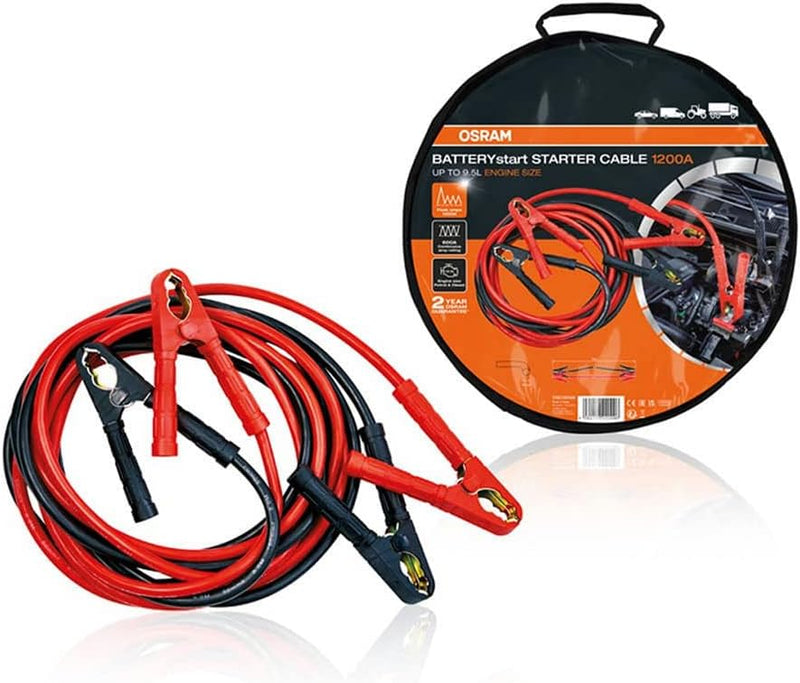 Osram OSC500A Starter Cable, Starthilfekabel Für Benzin und Dieselmotoren, 12/24V, Überbrückungskabe