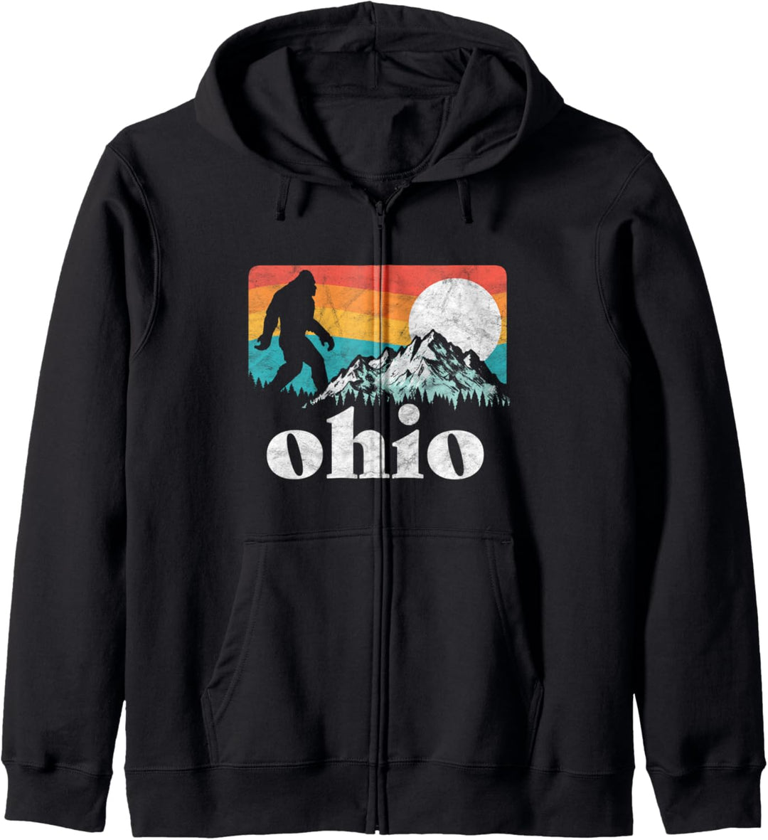Ohio Retro State Pride Bigfoot Mountains Kapuzenjacke