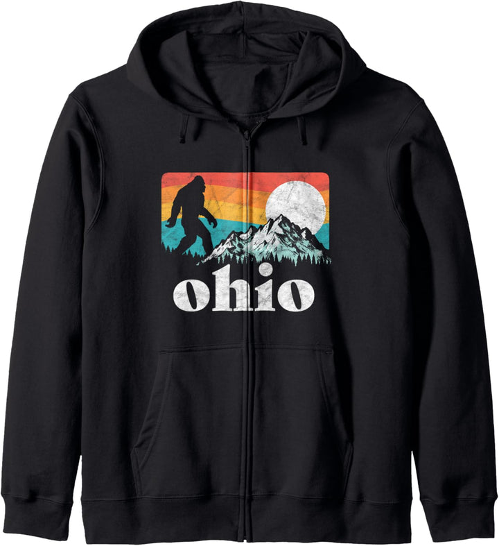 Ohio Retro State Pride Bigfoot Mountains Kapuzenjacke