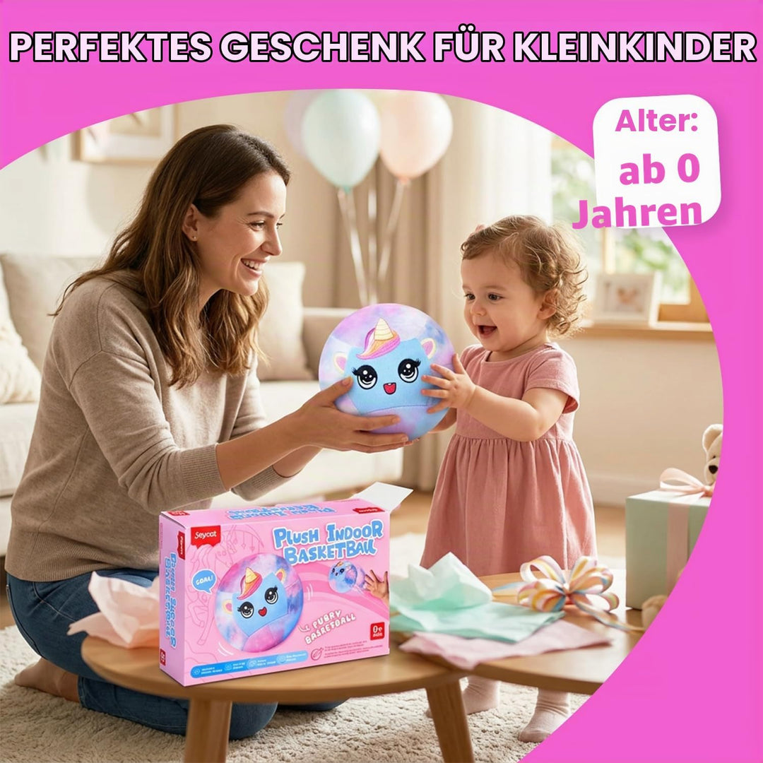 JoyCat Leiser Indoor Fussball Basketball für Kleinkinder, Dinosaurier &amp; Einhorn Weicher Plüsch Ball