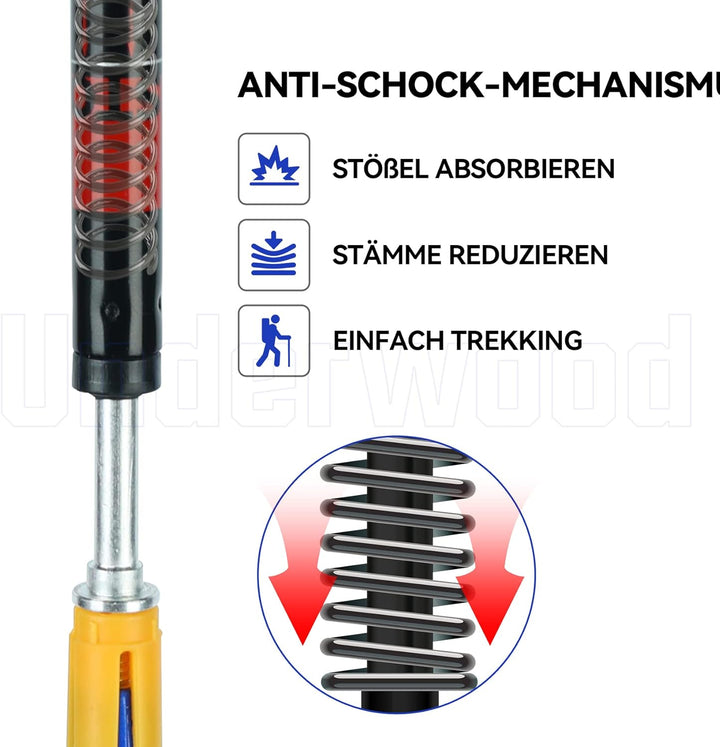 Nordic Walking Stick für Damen und Herren, Teleskop 2 Stück Wanderstöcke für Trekking, Aluminium Wan