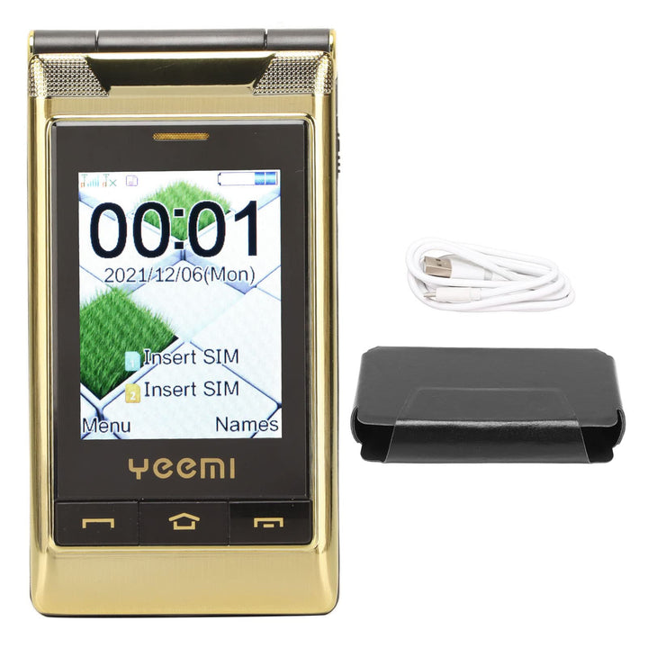 Zunate Entsperrtes Klapptelefon, 3 Zoll Grosse Tasten, Grosse Schriftarten, Klapphandy für Senioren,
