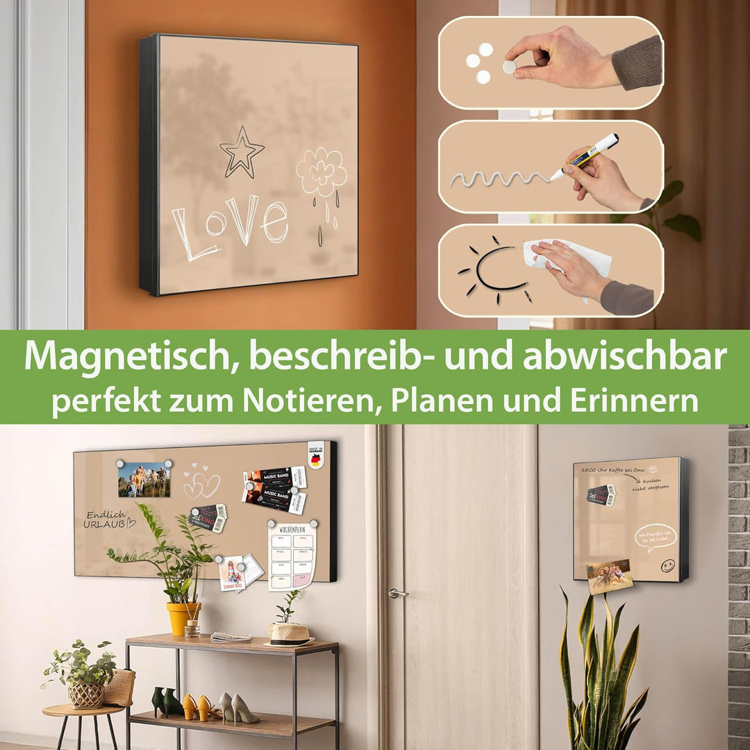 banjado Grosser Schlüsselkasten Metall - Schlüsselbox 30x30cm mit 32 Haken - Schlüsselkasten modern